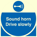 sound-horn-drive-slowly-warehousing-and-delivery-sign~